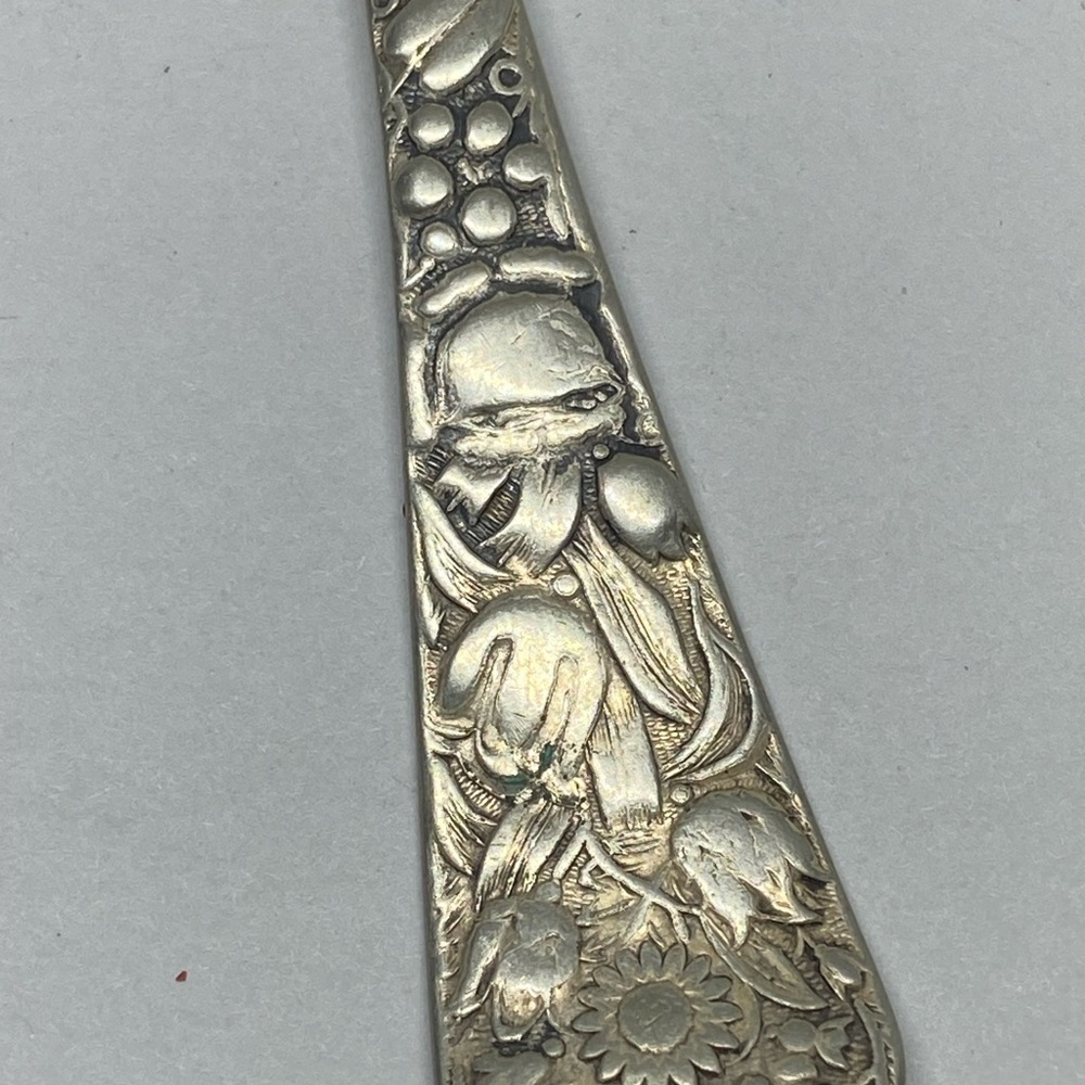 Antique Decorative Silver Serving Spoon​ - Picture 8 of 10
